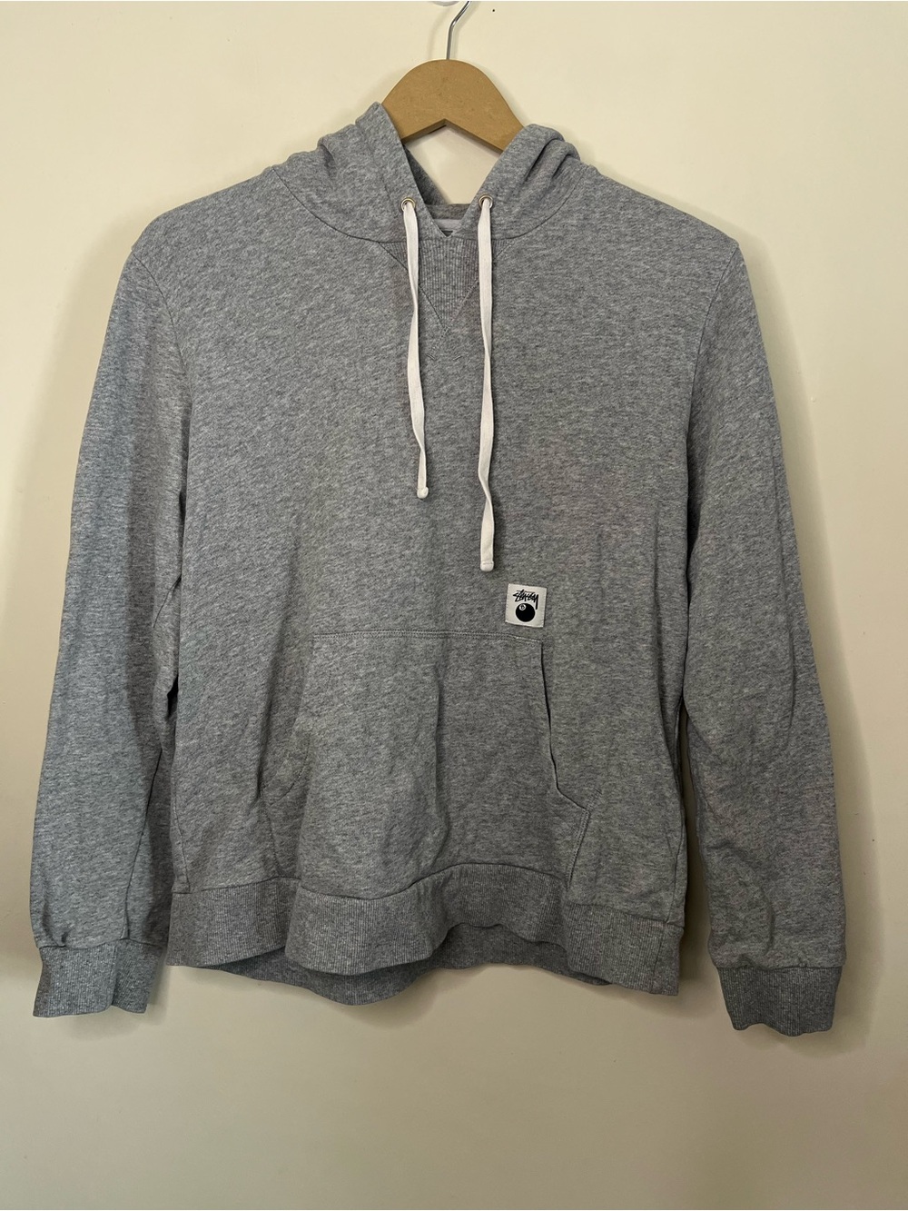 Stussy 8 Ball Gray Pullover Hoodie Size M
